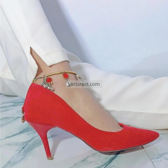 Accessories - Afghan Anklets With Silver Bells: Handmade Tribal Jewelry Pair